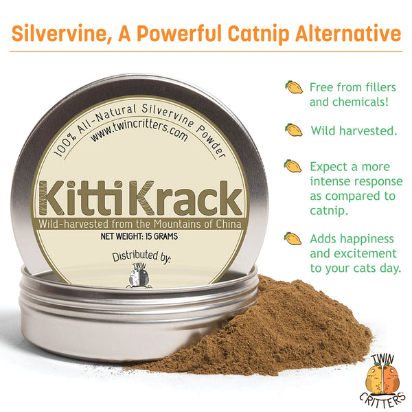 KittiKrack - 15 gram Organic Silvervine Powder – TwinCritters