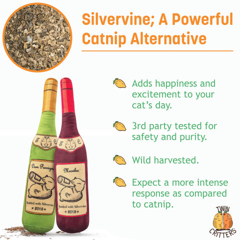 Silvervine Wine Bottles - Plush Catnip Toy