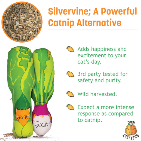 KittiVeggi- Silvervine Vegetables - Plush Catnip Toy