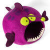 Handmade Wool Cat Cave Bed - Magenta Angler Fish