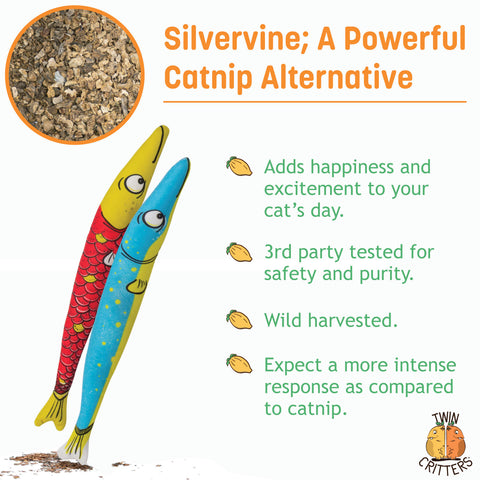 Silvervine Sardines - Plush Refillable Catnip Toy