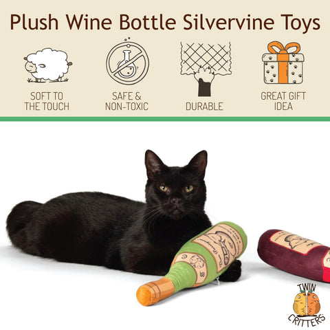 Silvervine Wine Bottles - Plush Catnip Toy