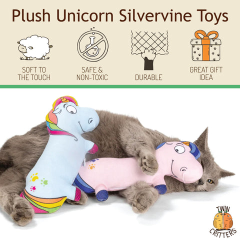Silvervine Unicorns - Plush Refillable Catnip Toy